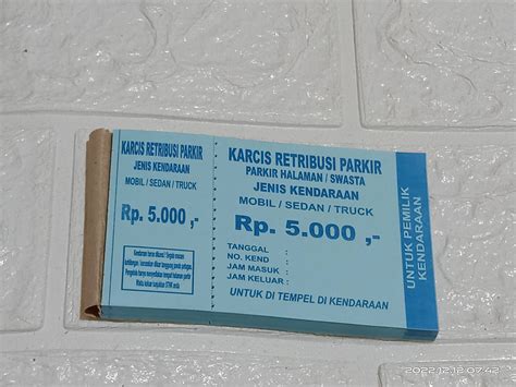 KARCIS PARKIR MOBIL 5000 2 Bndel Lazada Indonesia