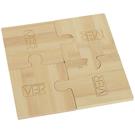 Bamboo Puzzle Coaster Set 162241