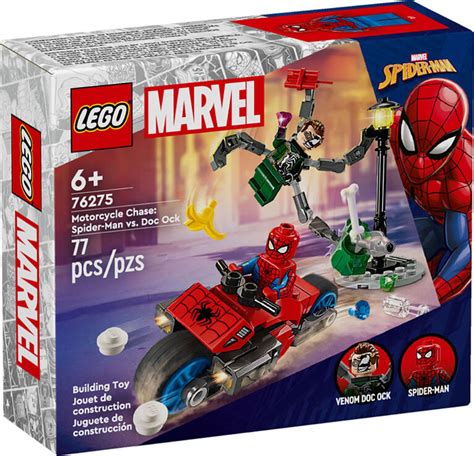 Lego Marvel Motorcycle Chase Spider Man Vs Doc Ock 76275 Toys R Us Canada