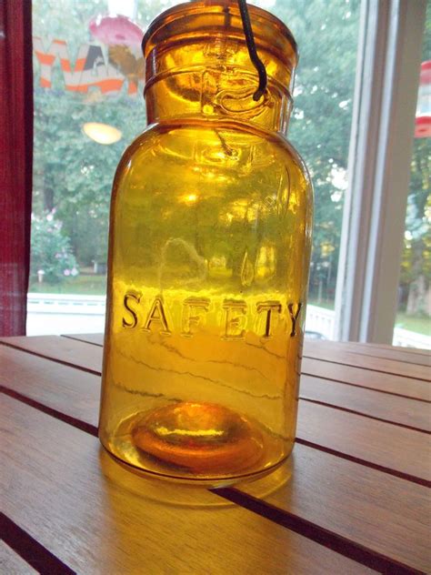 Yellow Amber Quart “safety” Fruit Jar Jar Mason Jars Ball Canning Jars