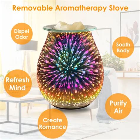 Dropship 3d Fireworks Glass Wax Warmer Electric Wax Burner To Sell