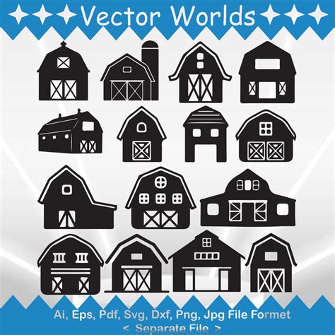 Barn Svg Barn Silhouette Barn Clip Art Barnhouse Svg Windmill Etsy