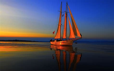 Sailboat Sunset Wallpaper