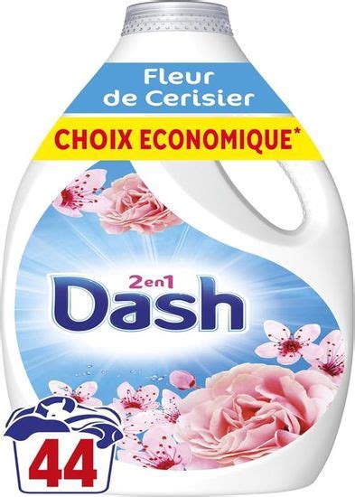 Dash 2en1 Lessive Liquide 44 Lavages Fleurs De Cerisier Et Eau De Rose