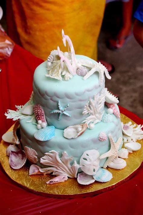 Seashell Mermaid Cake This Was A Birthday Cake But As The Birthday Girl Joked It Would Make An