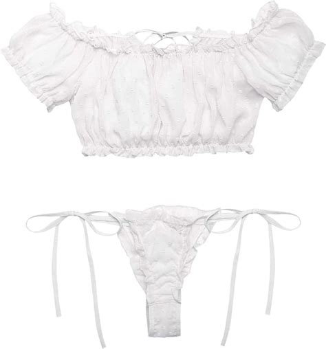 ensemble de lingerie à noeud transparent Botyka