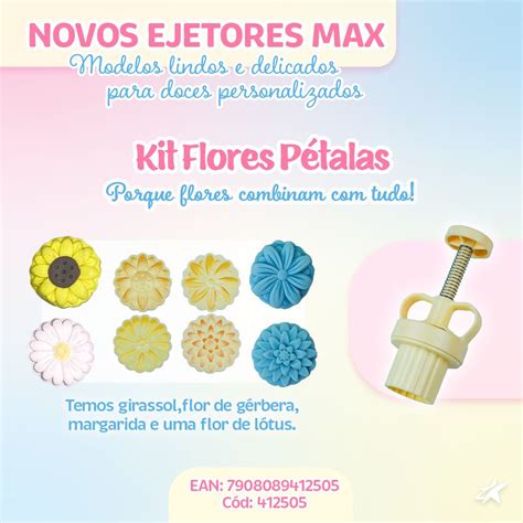 Kit Ejetor Max Flores Petalas Bluestar 1 Ejetor 4 Marcador 3 5 Cm