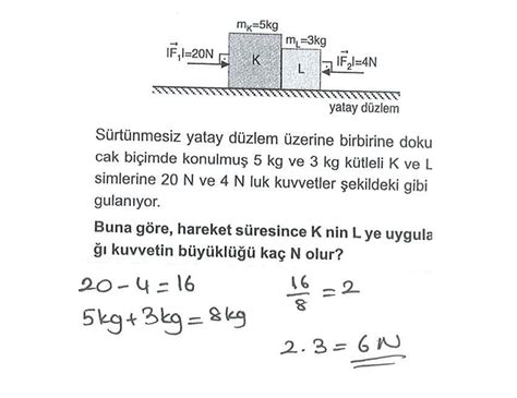 S N F Kuvvet Ve Hareket Z Ml Sorular