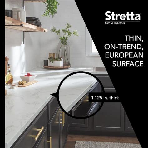 Stretta Ft White Marble Straight Laminate Kitchen Countertop In The