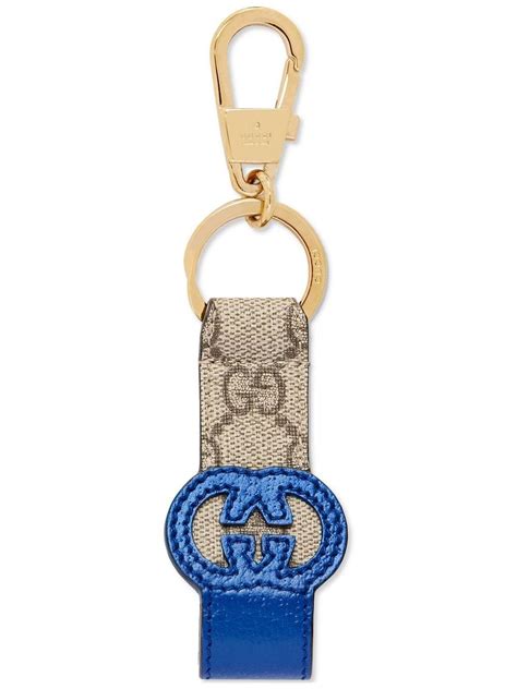 Gucci GG-patch Leather Keyring | Neutrals | FARFETCH UK