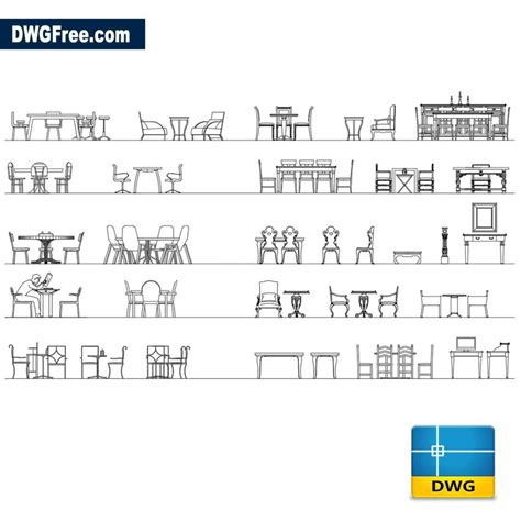 Mesas De Comedor Dwg Descarga El Modelo De Bloques De Autocad Autocad