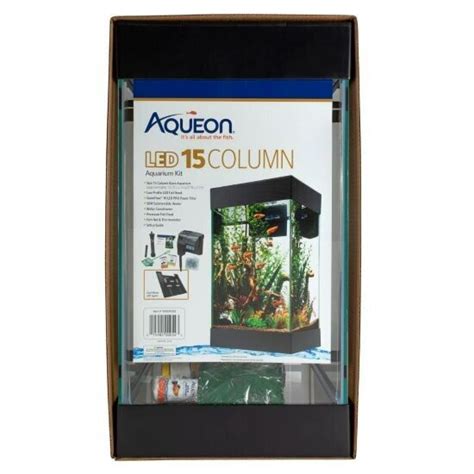 Aqueon Aquarium Starter Kit With Led Lighting 15 Gallon Column Ebay