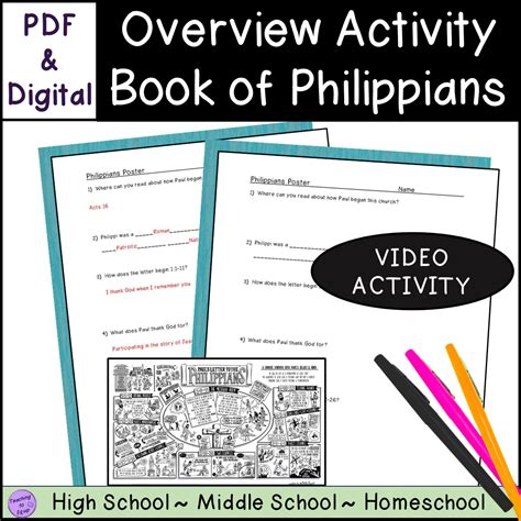 Overview Of The Book Of Philippians Bible Summary Activity Made By