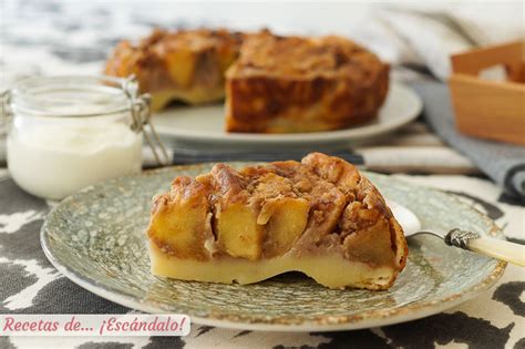 Tarta de manzana casera fácil rápida y muy rica Recetas de Escándalo