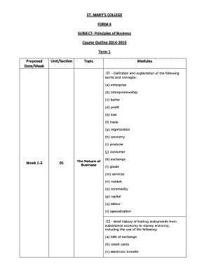 Fillable Online Stmarys Edu ST MARYS COLLEGE FORM 4 SUBJECT Principles