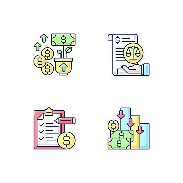 Accounting Rgb Color Icons Set Symbol Paying Analysis Vector Symbol