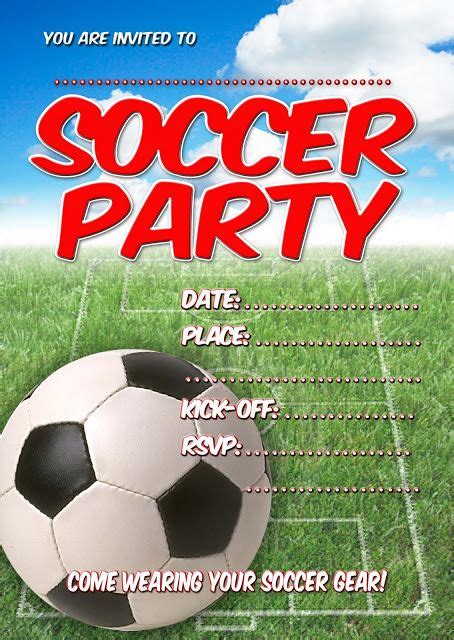 FREE Kids Party Invitations: Soccer Party Invitation Football Party ...