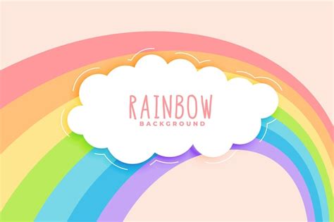 Lindo Arco Iris Y Nubes En Fondo De Colores Pastel Vector Gratis