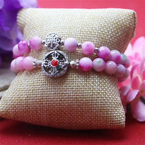 Pulsera Cl Sica De Piedra De Melocot N De Calcedonia Rosa De Mm Para