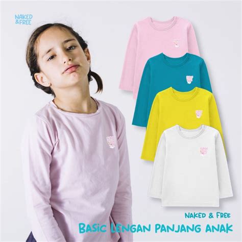 Jual Naked Free Baju Kaos Basic Anak Lengan Panjang 2 8 Tahun Cotton