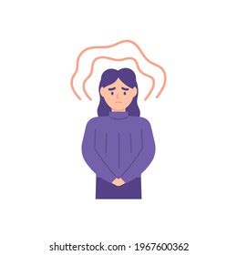 Illustration Expression Woman Who Insecure Has Stock Vector (Royalty ...