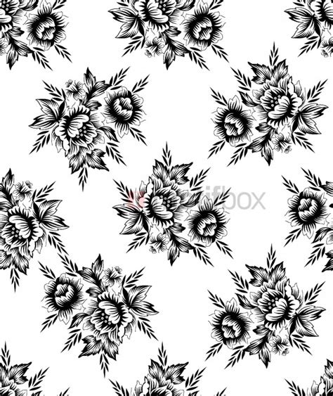 BLACK AND WHITE FLORAL DESIGN