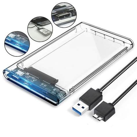 Case De Hd Externo Usb 3 0 Transparente Para Ssd E Hd Alta Velocidade