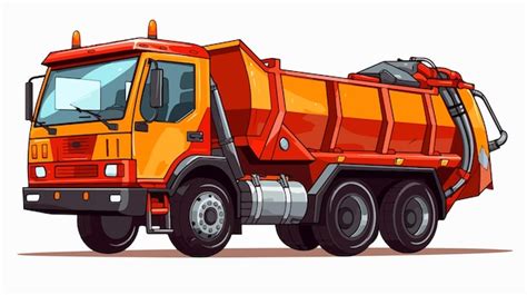 Premium Vector | A cartoon drawing of a dump truck with a large black tire