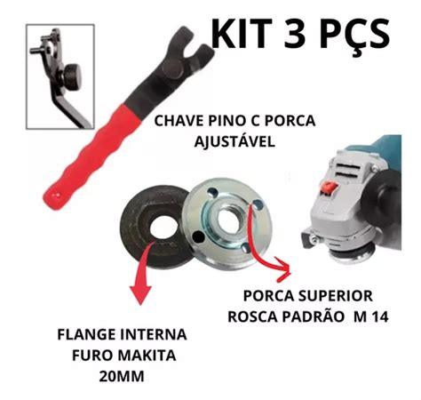 Porca E Flange P Esmerilh 4 1 2 Furo 20mm Chave Pino Parcelamento