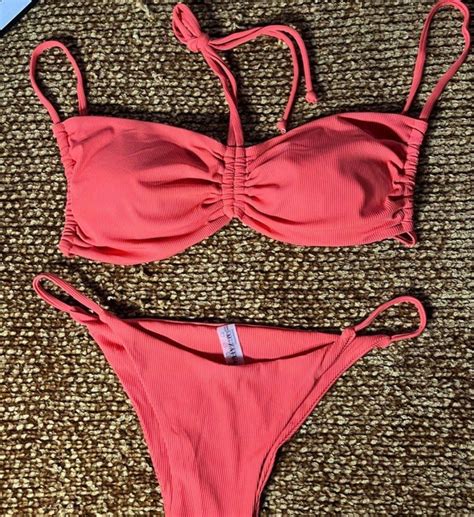 Zaful Burnt Orange Two Piece Swimsuit Bikini Women S Fashion Swimwear