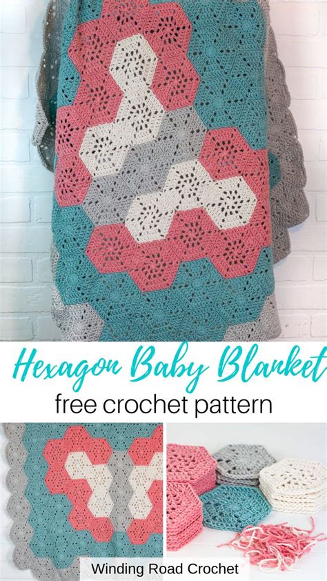 The Hexagon Baby Blanket Crochet Pattern Is Shown