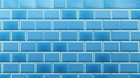 Geometric Brick Texture Tile Seamless Pattern Design With Blue Subway