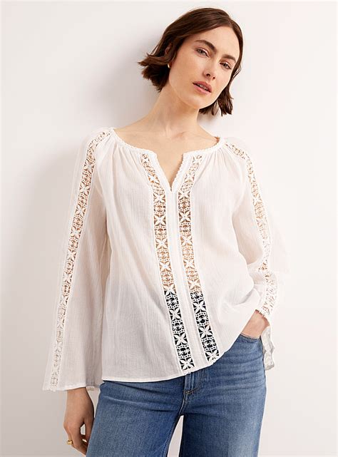 Crocheted Ribbons Sheer Blouse Contemporaine Simons