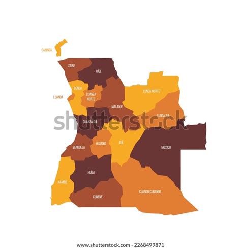 Angola Political Map Administrative Divisions Provinces Stock Vector ...