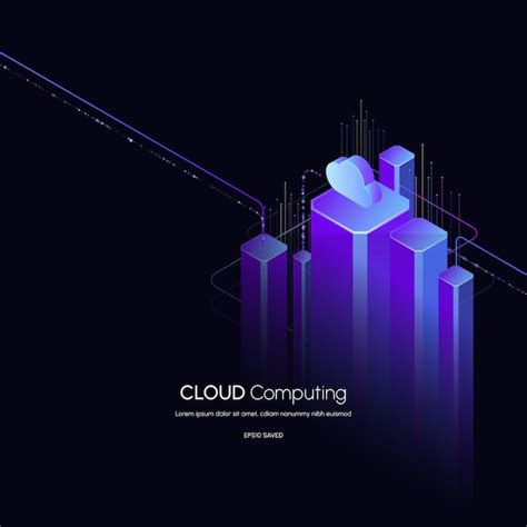 Tecnología De Nube Moderna Isométrica Y Concepto De Red Tecnología De Nube Web Vector Premium