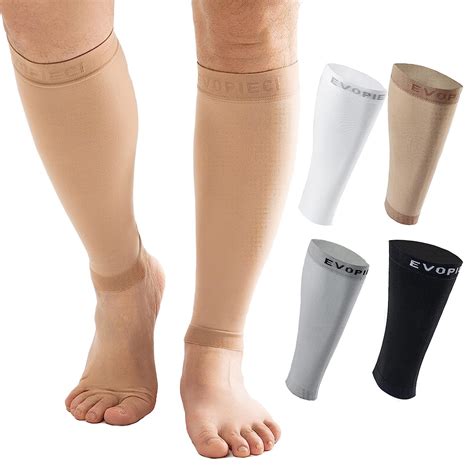 Evopleci 20 30mmhg Black Calf Compression Sleeve Men And Women Wide Calf Sleeve