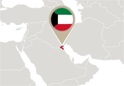 Kuwait En El Mapa Mundial Vector En Vecteezy