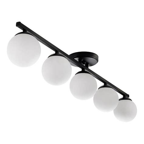 Luz Desing Plafon Luces Barral Elyn Negro Globo Opal Apto G Deco