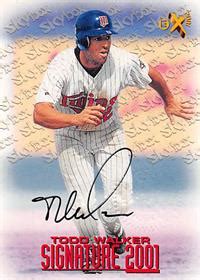 Todd Walker Autographed Baseball Card Minnesota Twins FT 1998 Skybox