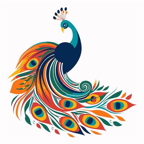 Arte Pop De Pavo Real Vector Premium