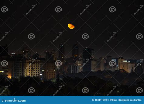 Sao Paulo skyline at night stock photo. Image of city - 158111890