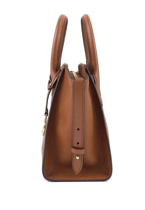 Michael Kors Michael Kors Avril Small Leather Top Zip Satchel Brown