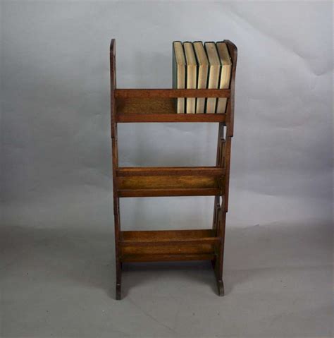 Arts And Crafts Oak Book Trough With Stylised Pierced Sides Sold