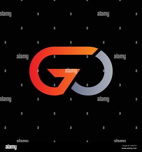 Initial Go Letter Linked Logo Go Letter Type Logo Design Vector