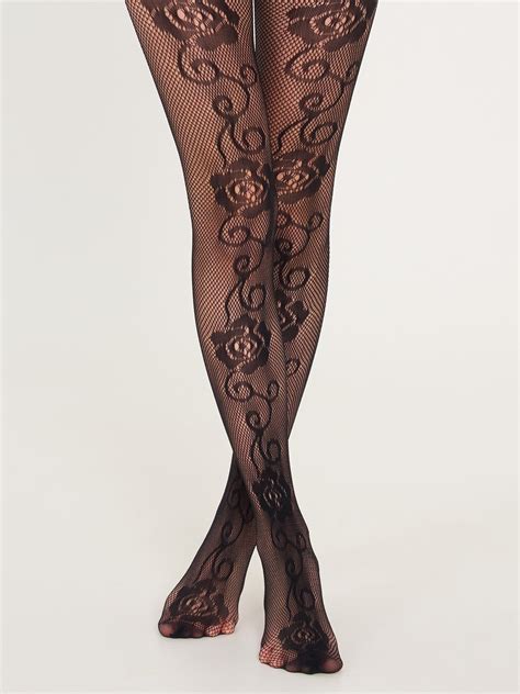 Fishnet Tights With Floral Pattern GATE