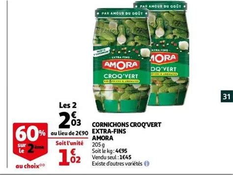 Promo Cornichons Croq Vert Extra Fins Amora Chez Auchan Icatalogue Fr