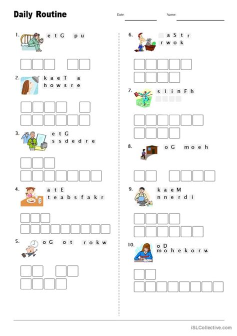 Daily Routine Anagram Wordsearch W English Esl Worksheets Pdf Doc