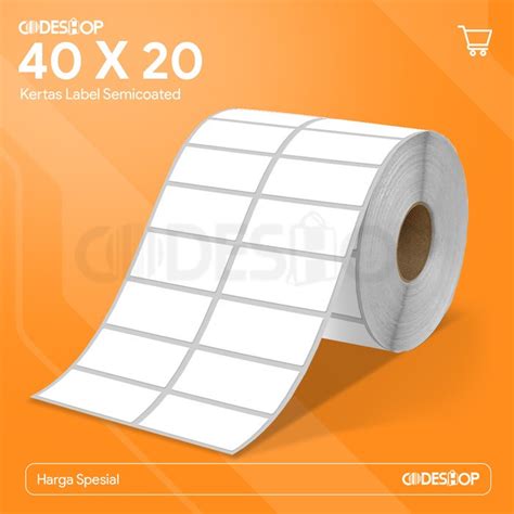 Jual Stiker Label Semicoated 40 X 20 Mm 2 Line Isi 5000 Pcs Gap