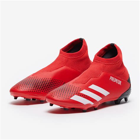 Adidas Enfant Predator Sans Lacets Fg Rouge Blanc Noir Terrain