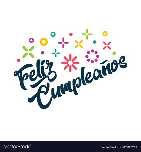 Feliz Cumpleanos Spanish Happy Birthday Greeting Vector Image